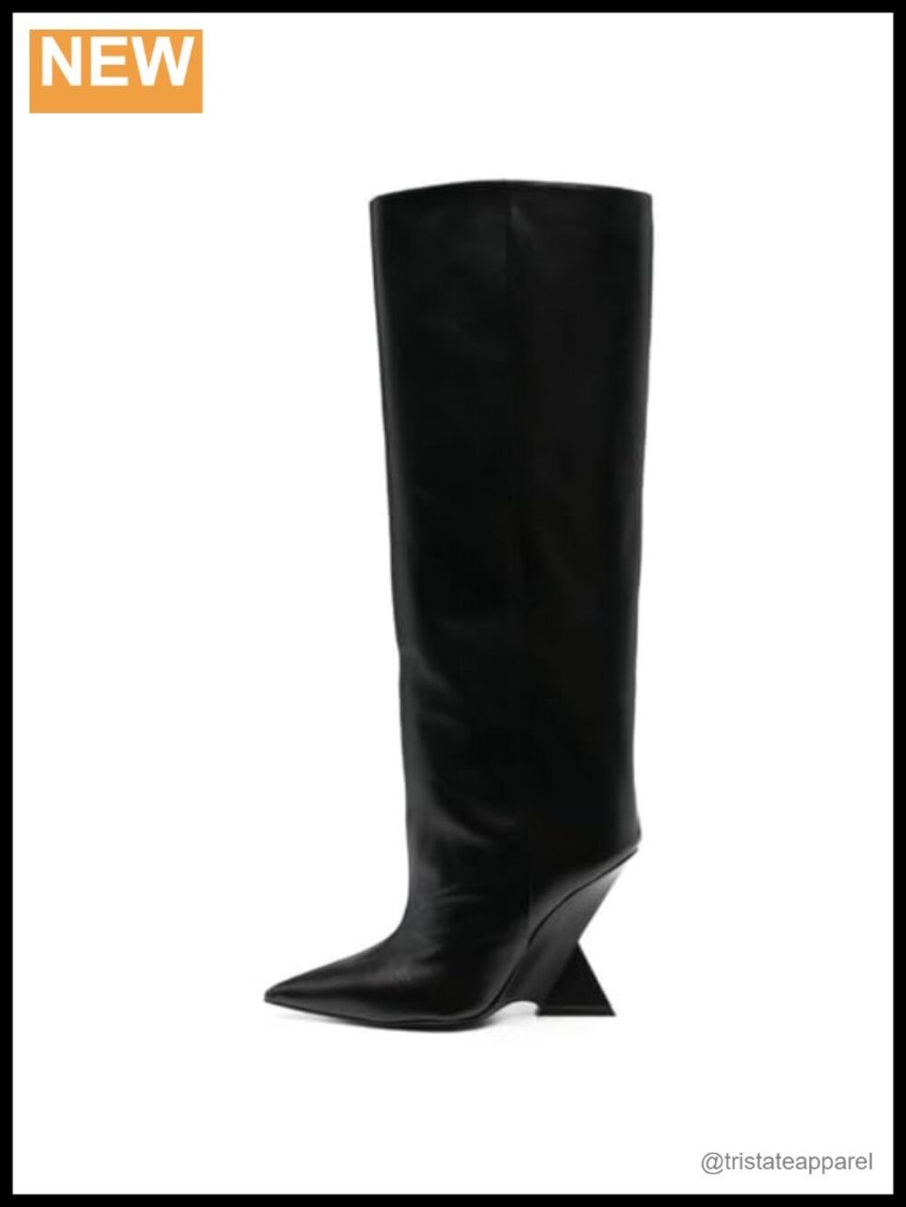 Women's Knee High Wedge Boots Pointed Toe Pull On Waterproof